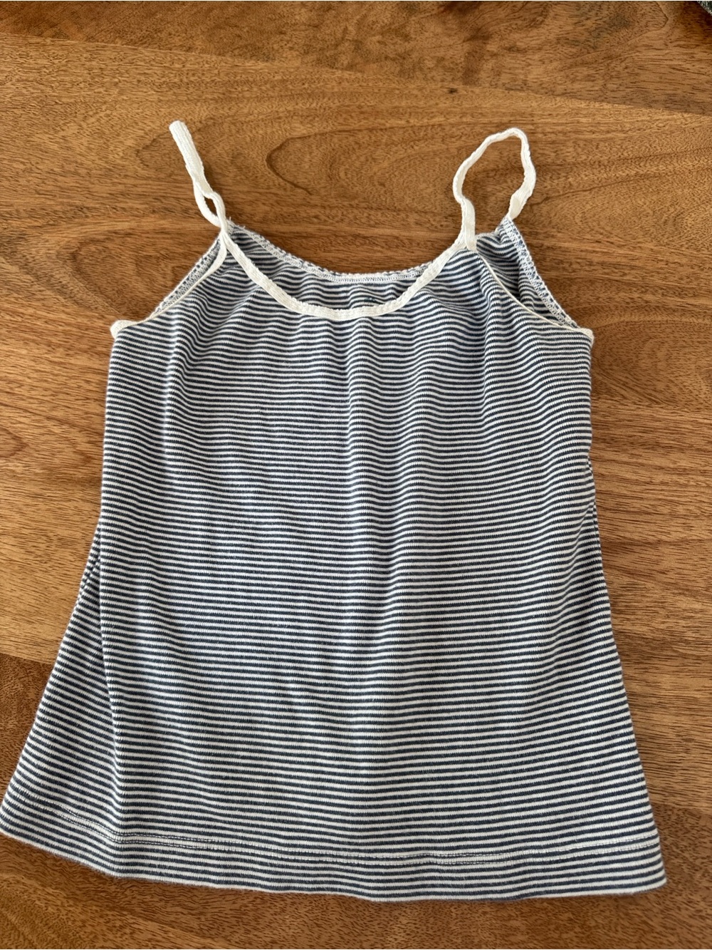 Striped Navy and White Spaghetti Strap Tank Top
